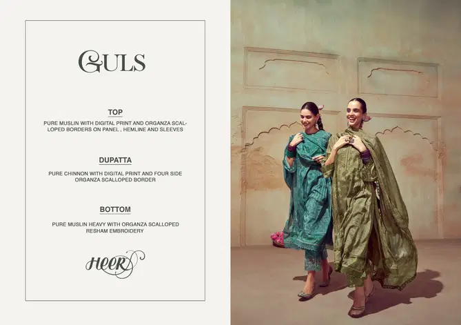 Guls By Kimora Heer Pure Muslin Digital Printed Salwar Suits Wholesale Market In Surat